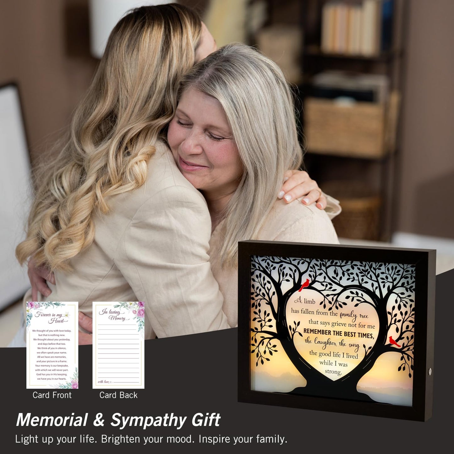 Sympathy Gift LED Memorial Shadow Box Memorial Gifts for Loss of Loved One Mother Mom Dad Father, in Memory of Loved One Gifts