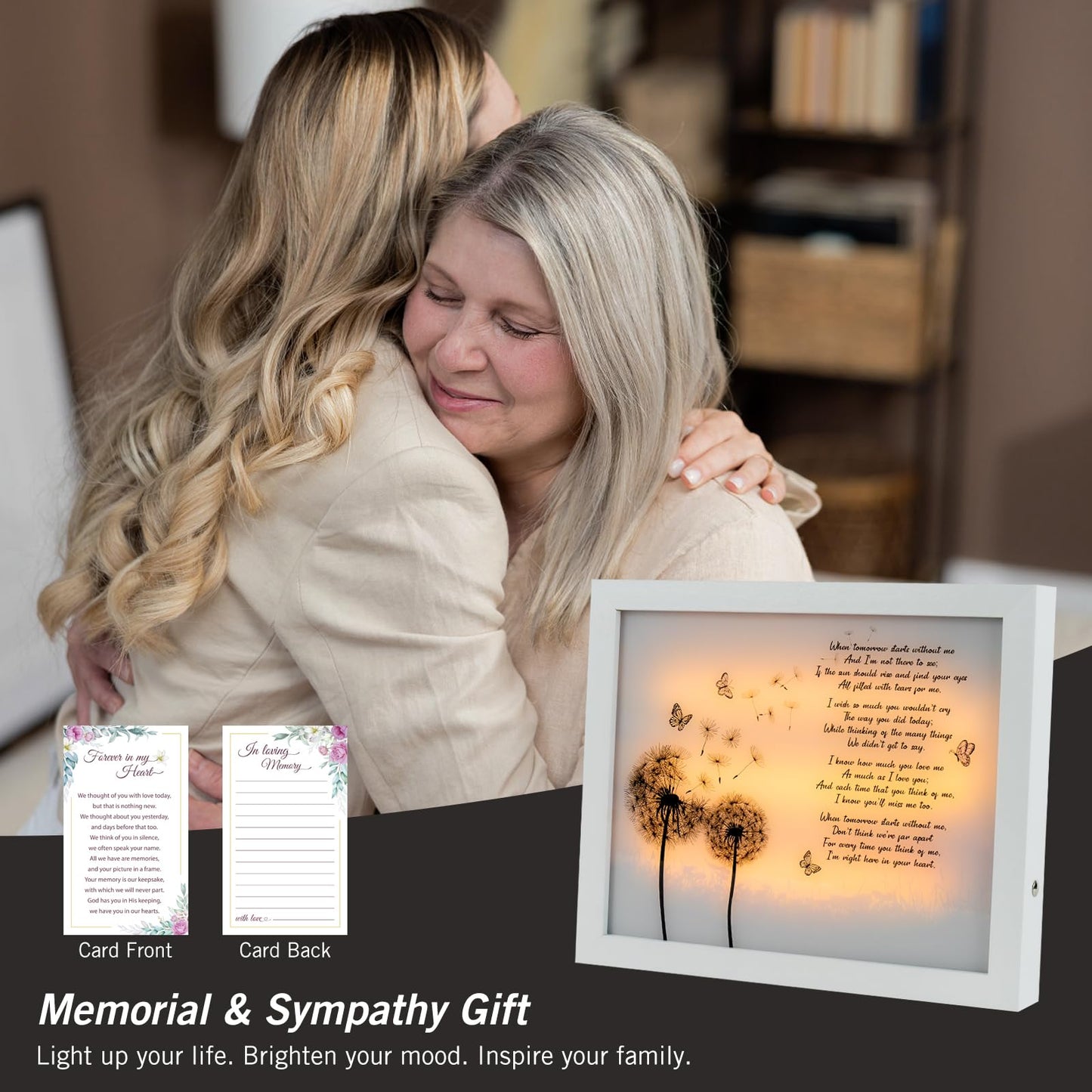 Sympathy Gift LED Memorial Shadow Box Memorial Gifts for Loss of Loved One Mother Mom Dad Father, in Memory of Loved One Gifts