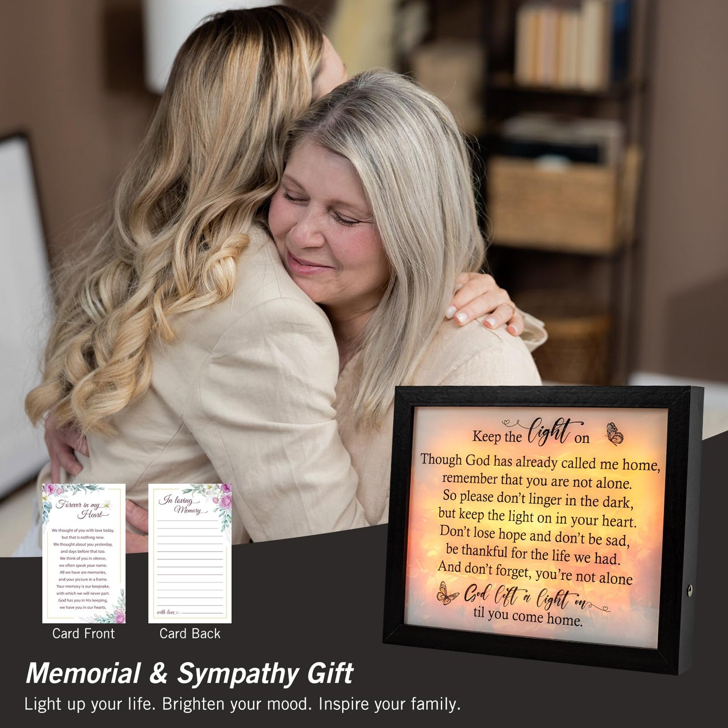 Sympathy Gift LED Memorial Shadow Box Memorial Gifts for Loss of Loved One Mother Mom Dad Father, in Memory of Loved One Gifts