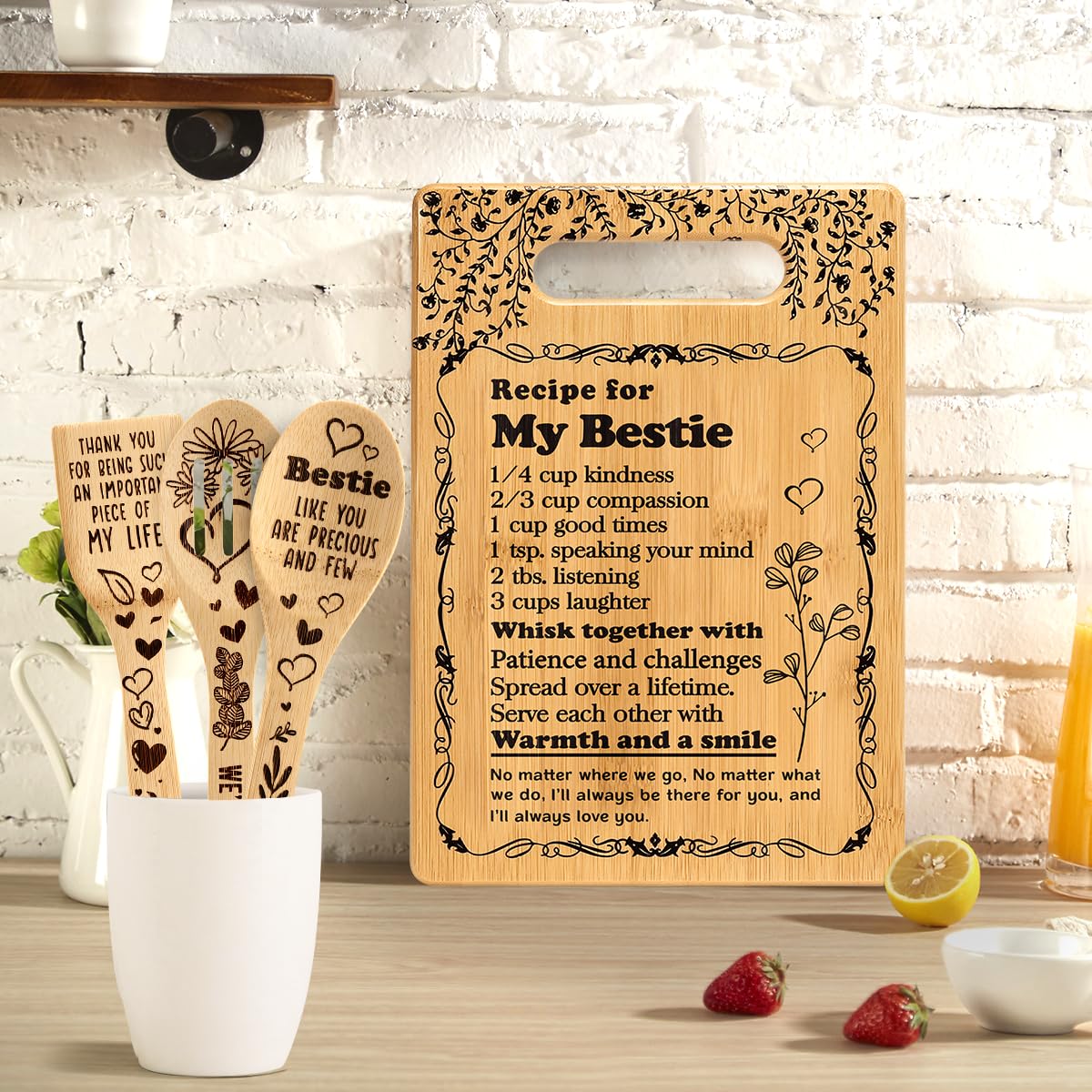 Birthday Friendship Gifts for Women Friends Cutting Board Christmas Gifts Ideas for BFF Bestie Soul Sister Bestie Gifts for Women, Friend Gifts, BFF Gifts Best Friend Kitchen Gifts Cutting Board Set