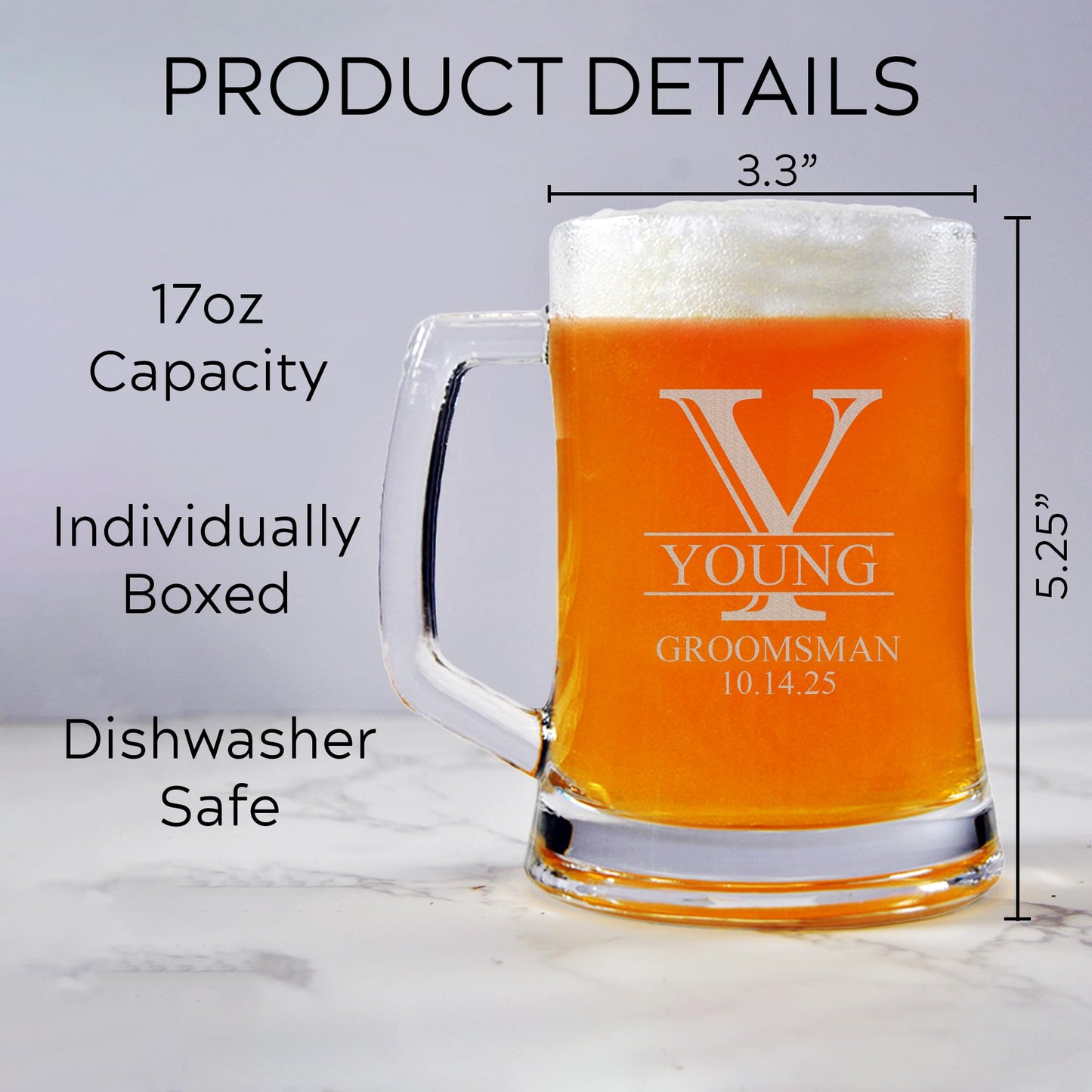 Groomsman Design Glasses - Personalized Engraved Beer Glass, Whiskey Glass, Beer Mug, Groomsmen Gift, Custom Best Man Gift, Groomsmen Glass, Wedding Party Gifts (Whiskey Glass, Victory)