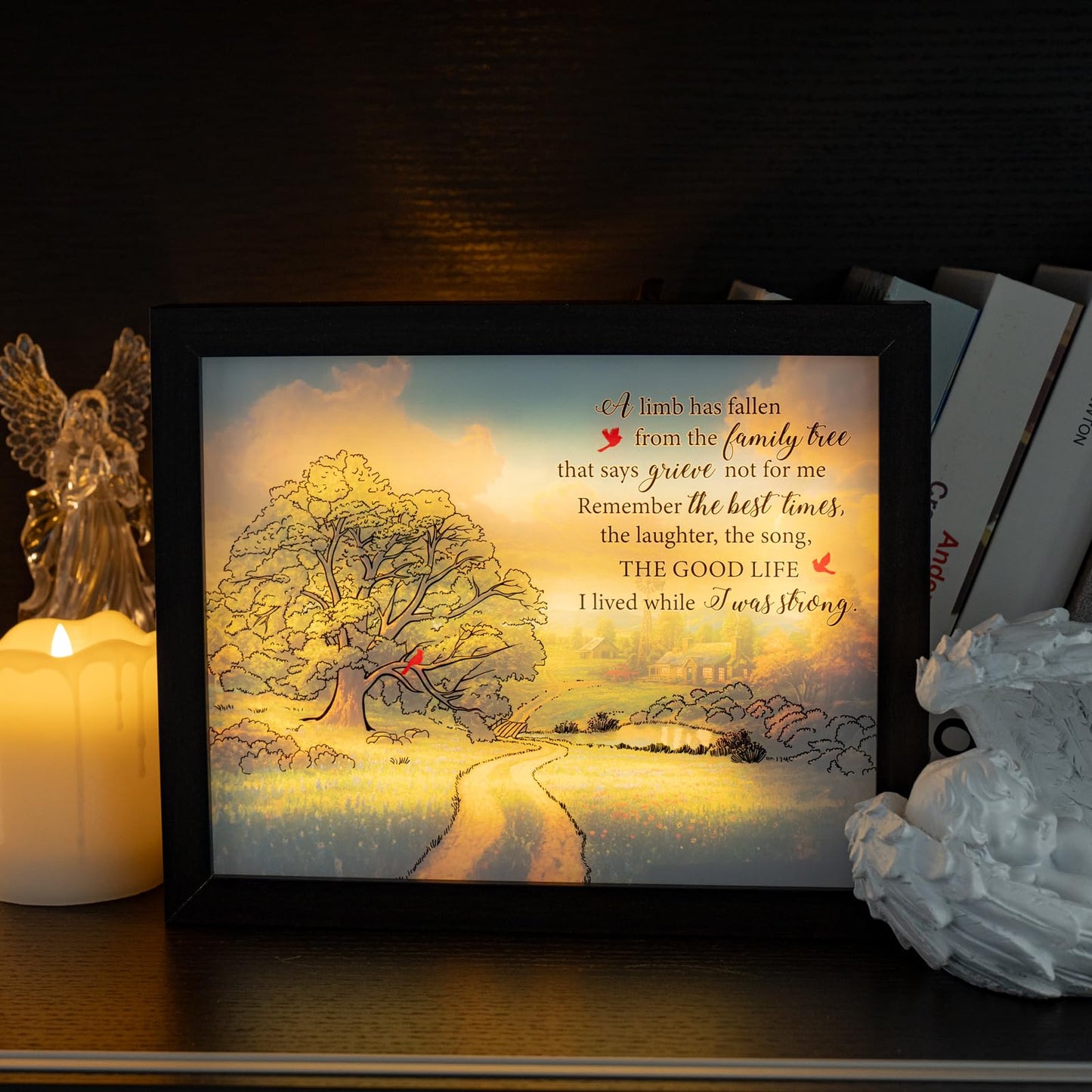 Sympathy Gift LED Memorial Shadow Box Memorial Gifts for Loss of Loved One Mother Mom Dad Father, in Memory of Loved One Gifts