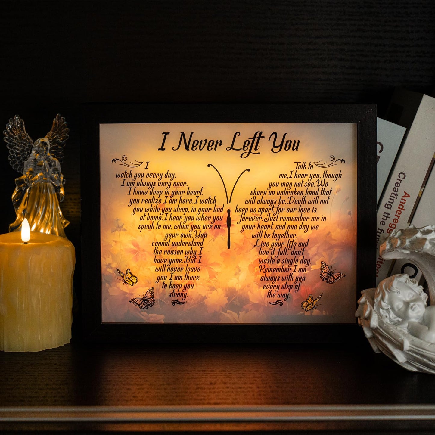 Sympathy Gift LED Memorial Shadow Box Memorial Gifts for Loss of Loved One Mother Mom Dad Father, in Memory of Loved One Gifts