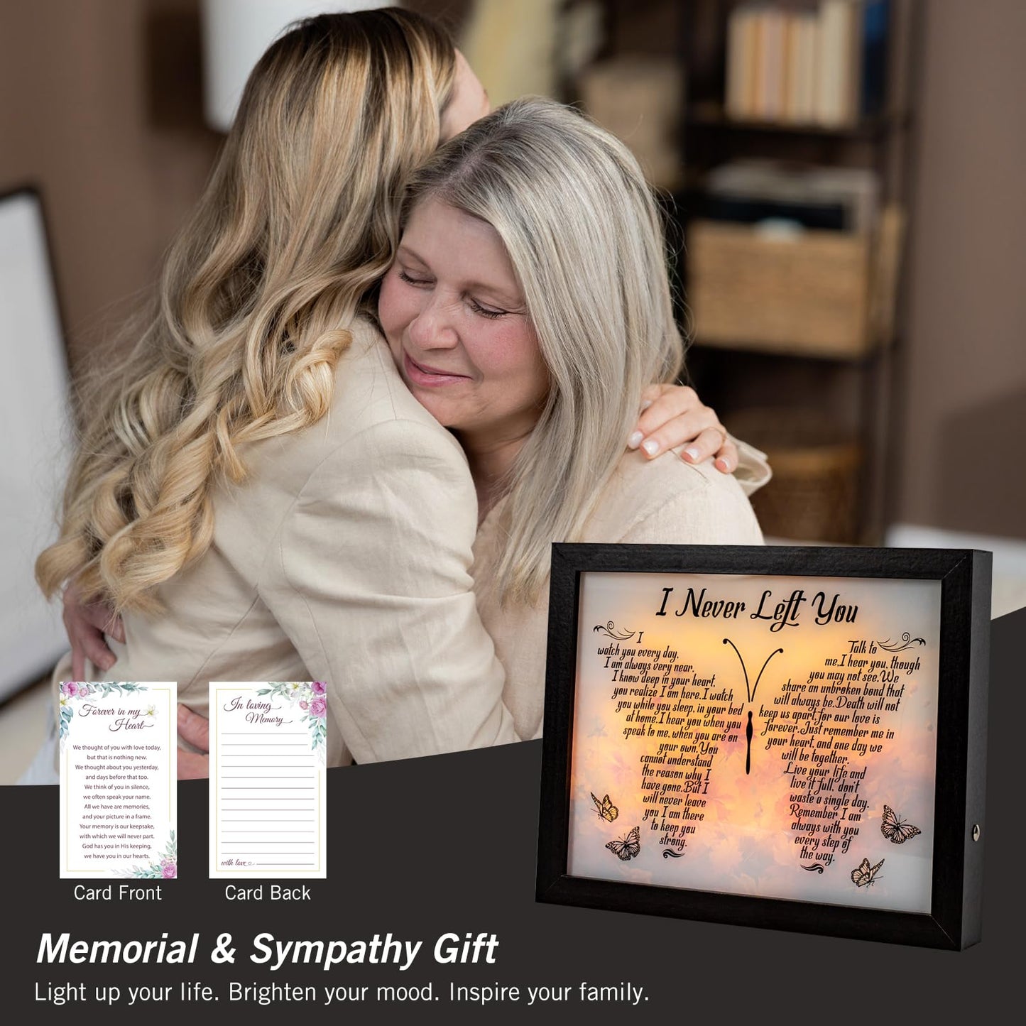 Sympathy Gift LED Memorial Shadow Box Memorial Gifts for Loss of Loved One Mother Mom Dad Father, in Memory of Loved One Gifts