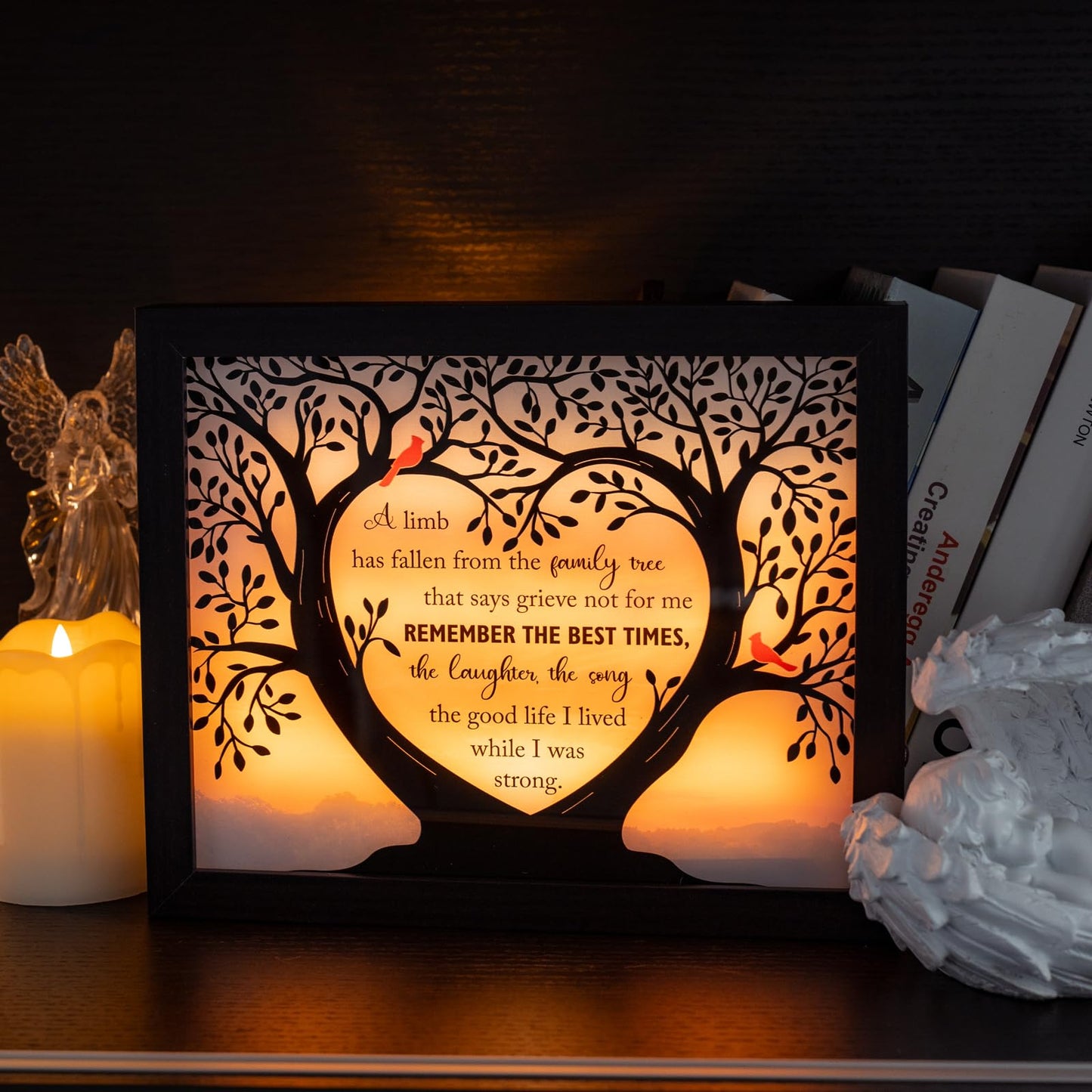 Sympathy Gift LED Memorial Shadow Box Memorial Gifts for Loss of Loved One Mother Mom Dad Father, in Memory of Loved One Gifts