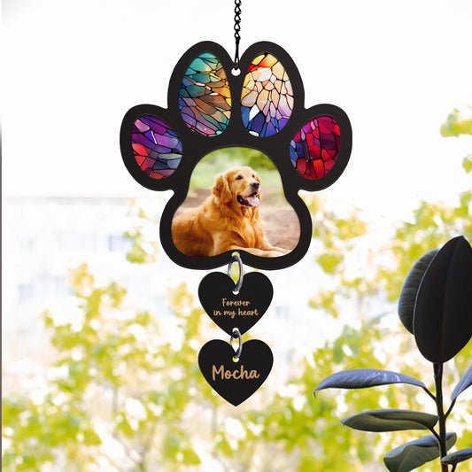 Pet Memorial Suncatcher, Personalized Pet Memorial Suncatcher with Custom Dog Breed and Name, Loss Of Dog Sympathy Gift, Dog Remembrance Gift, Pet Memorial Ornament SC69 (SC66)