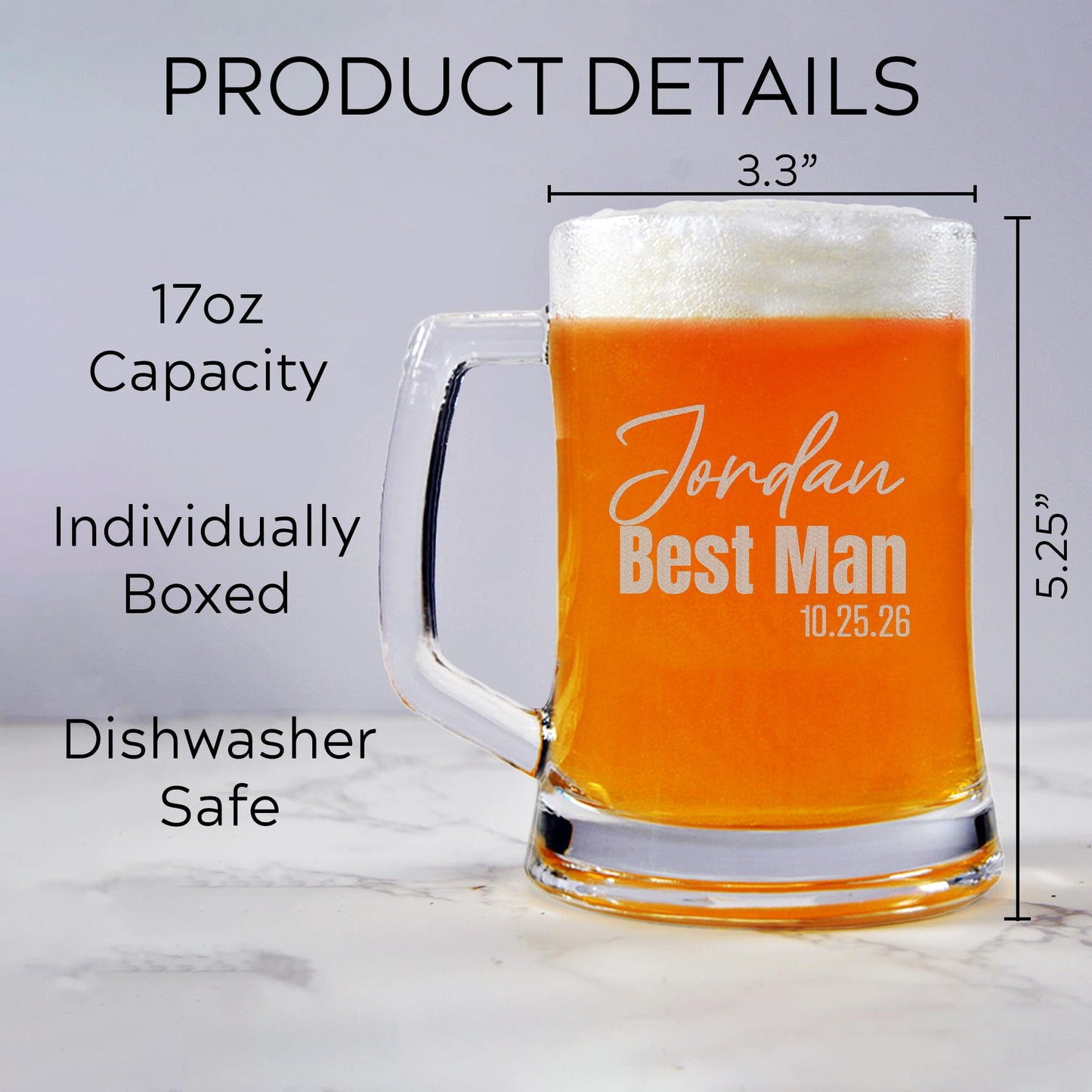 Groomsman Design Glasses - Personalized Engraved Beer Glass, Whiskey Glass, Beer Mug, Groomsmen Gift, Custom Best Man Gift, Groomsmen Glass, Wedding Party Gifts (Whiskey Glass, Victory)