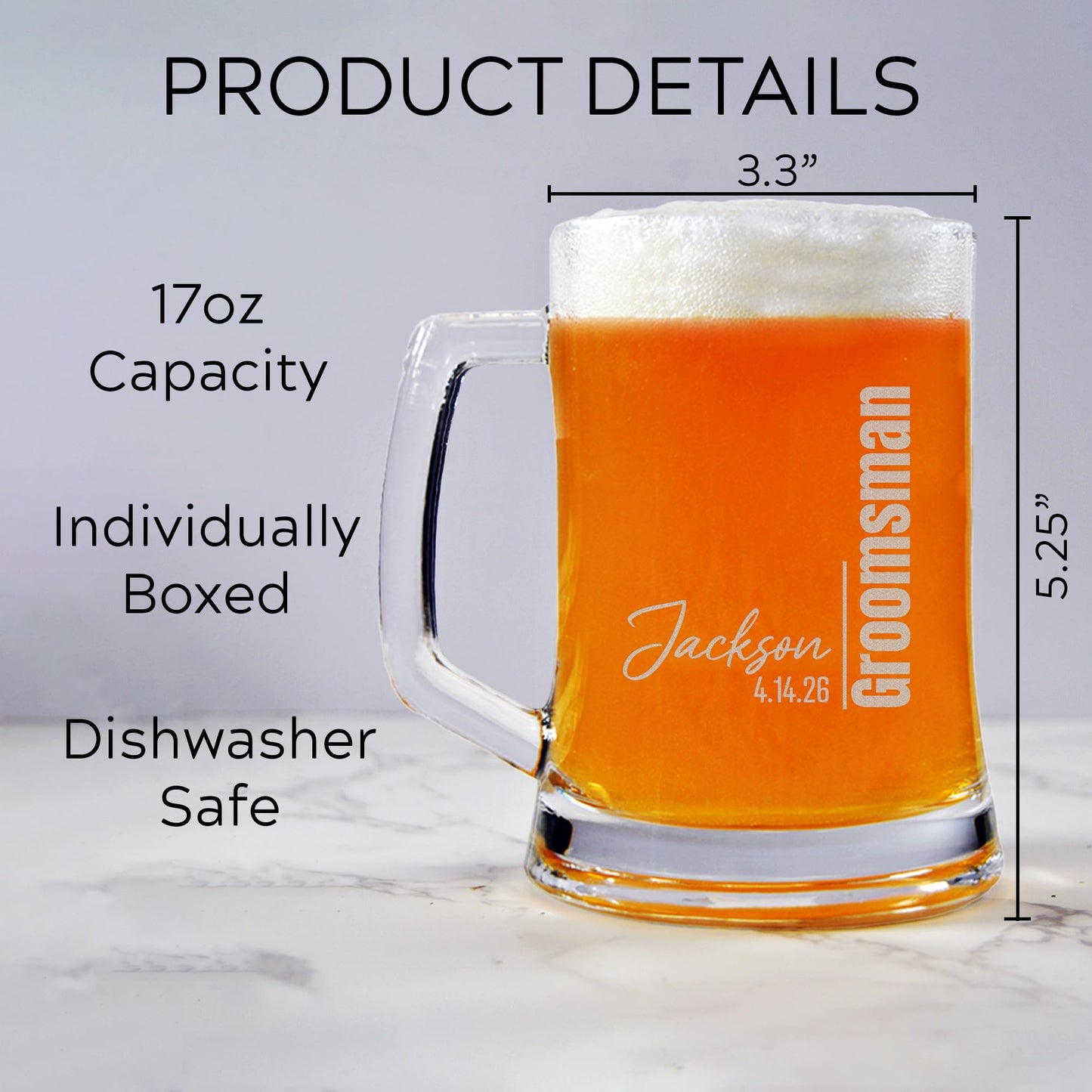 Groomsman Design Glasses - Personalized Engraved Beer Glass, Whiskey Glass, Beer Mug, Groomsmen Gift, Custom Best Man Gift, Groomsmen Glass, Wedding Party Gifts (Whiskey Glass, Victory)