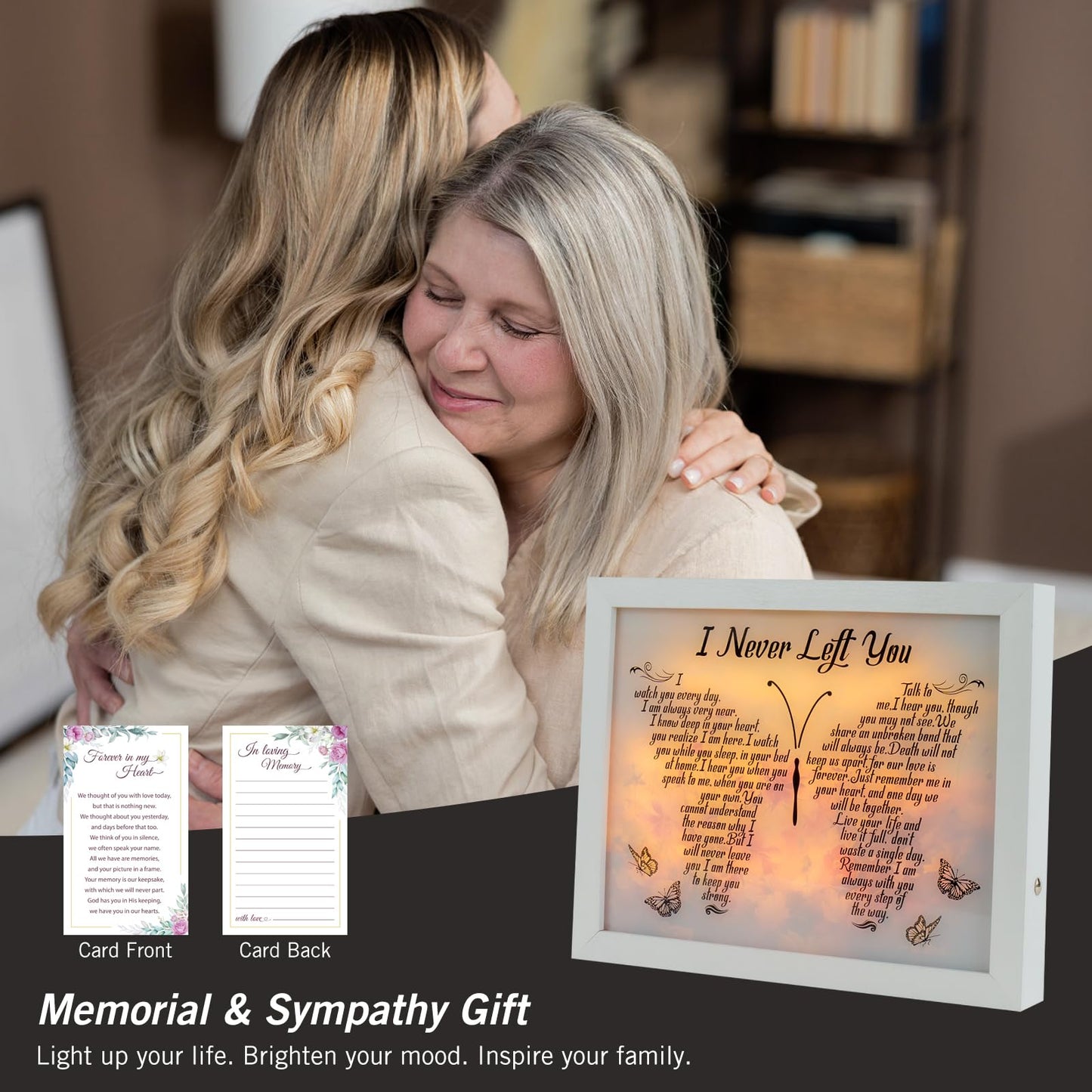 Sympathy Gift LED Memorial Shadow Box Memorial Gifts for Loss of Loved One Mother Mom Dad Father, in Memory of Loved One Gifts