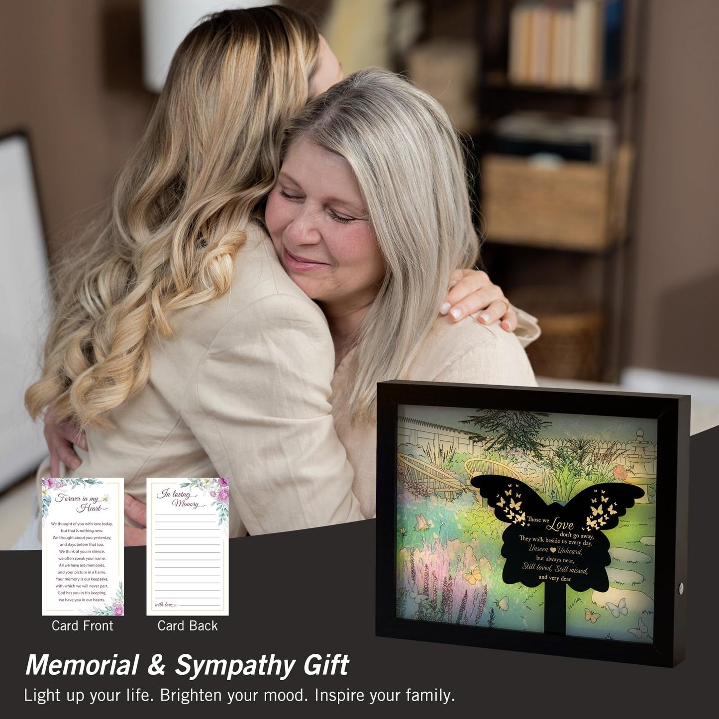 Sympathy Gift LED Memorial Shadow Box Memorial Gifts for Loss of Loved One Mother Mom Dad Father, in Memory of Loved One Gifts