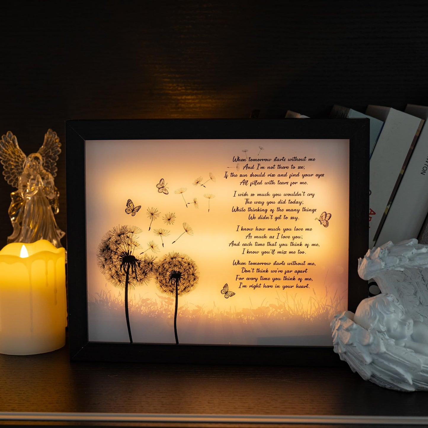 Sympathy Gift LED Memorial Shadow Box Memorial Gifts for Loss of Loved One Mother Mom Dad Father, in Memory of Loved One Gifts