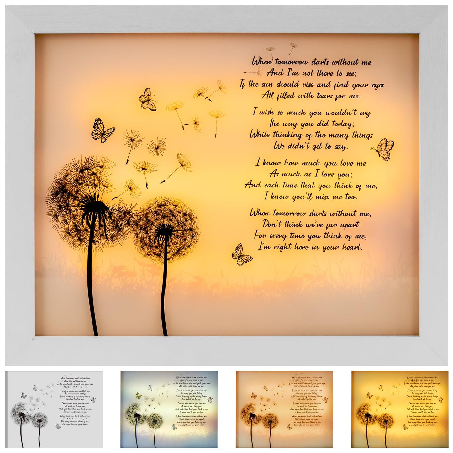 Sympathy Gift LED Memorial Shadow Box Memorial Gifts for Loss of Loved One Mother Mom Dad Father, in Memory of Loved One Gifts