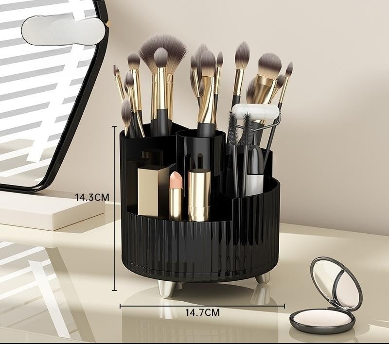 Cosmetics Storage Box Rotating Pen Holder Dresser Table Large Capacity Makeup Brush Lipstick Eye Shadow Puff Storage Rack