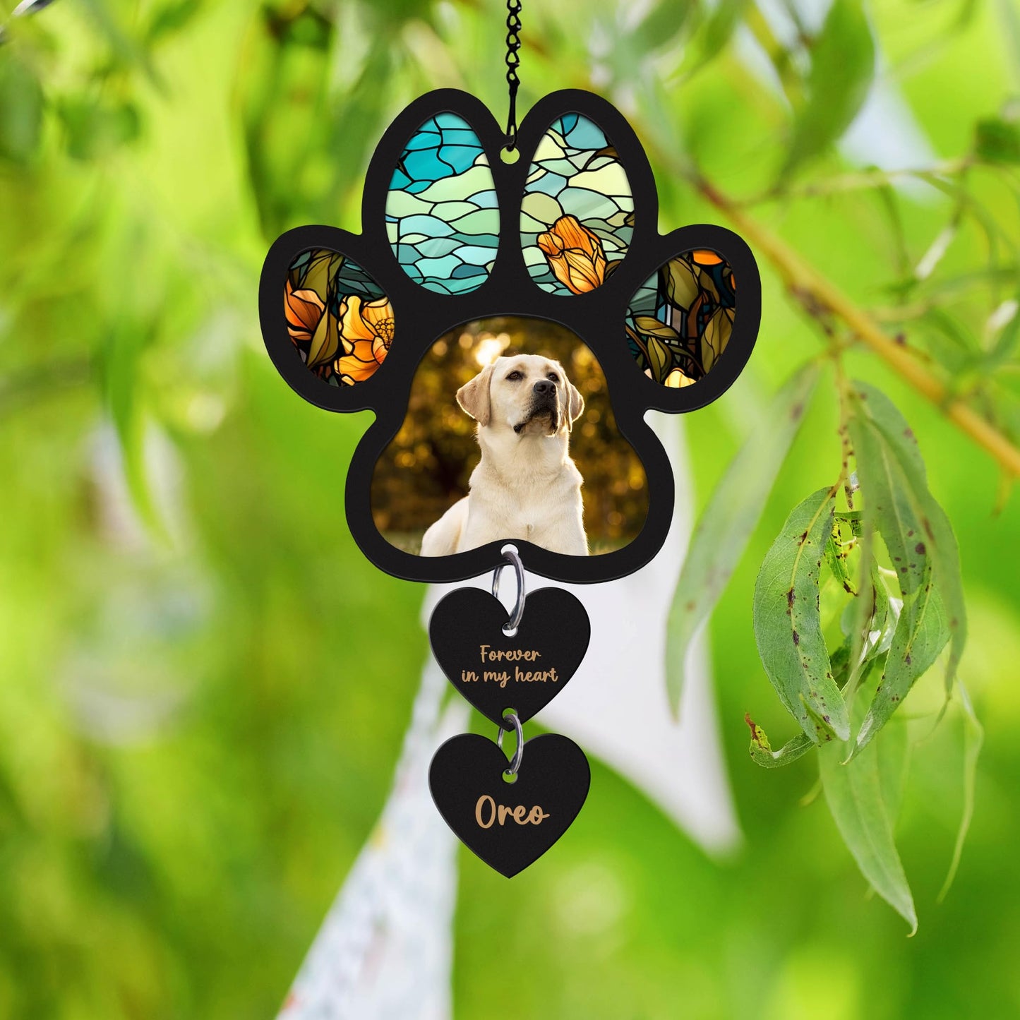 Pet Memorial Suncatcher, Personalized Pet Memorial Suncatcher with Custom Dog Breed and Name, Loss Of Dog Sympathy Gift, Dog Remembrance Gift, Pet Memorial Ornament SC69 (SC66)