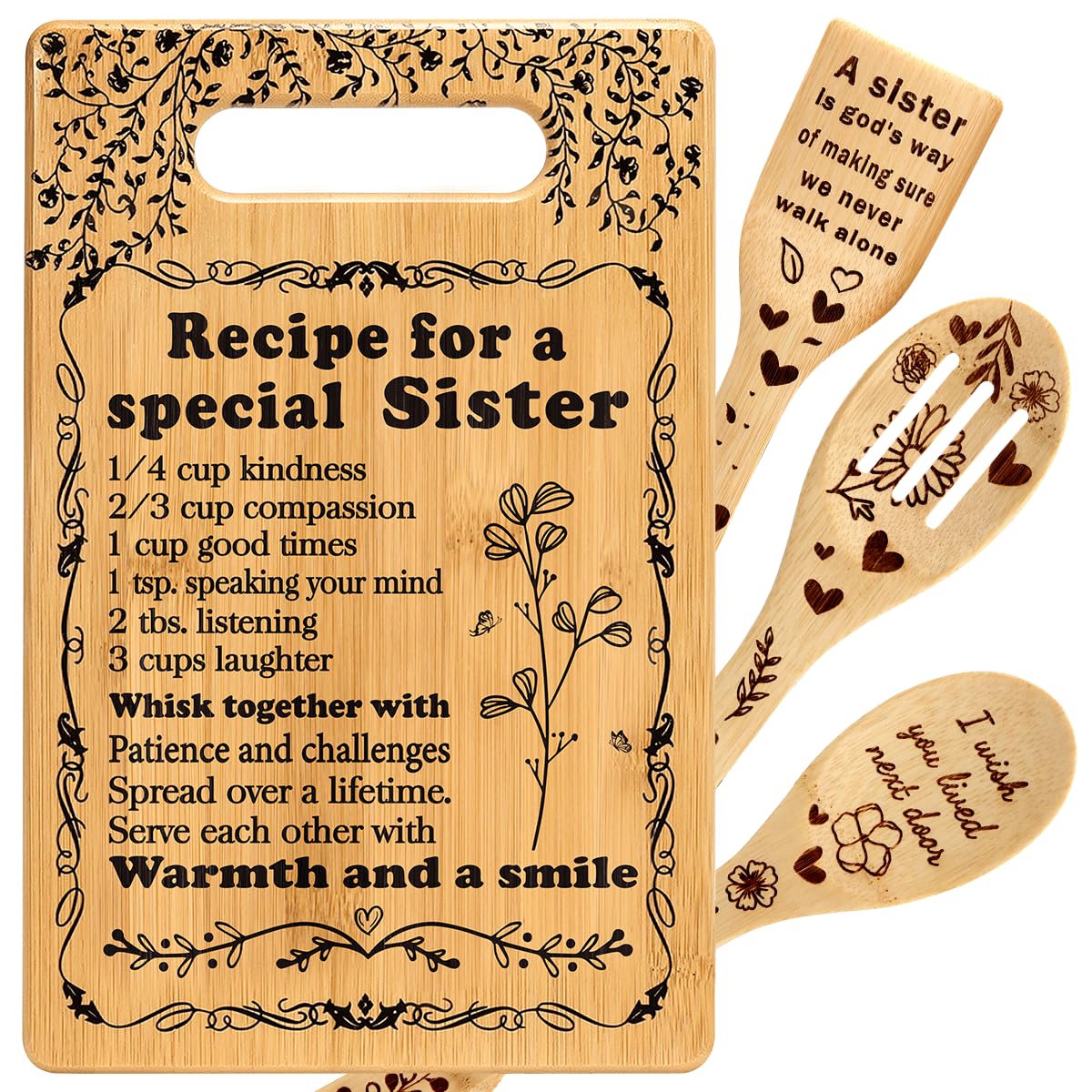 Birthday Friendship Gifts for Women Friends Cutting Board Christmas Gifts Ideas for BFF Bestie Soul Sister Bestie Gifts for Women, Friend Gifts, BFF Gifts Best Friend Kitchen Gifts Cutting Board Set