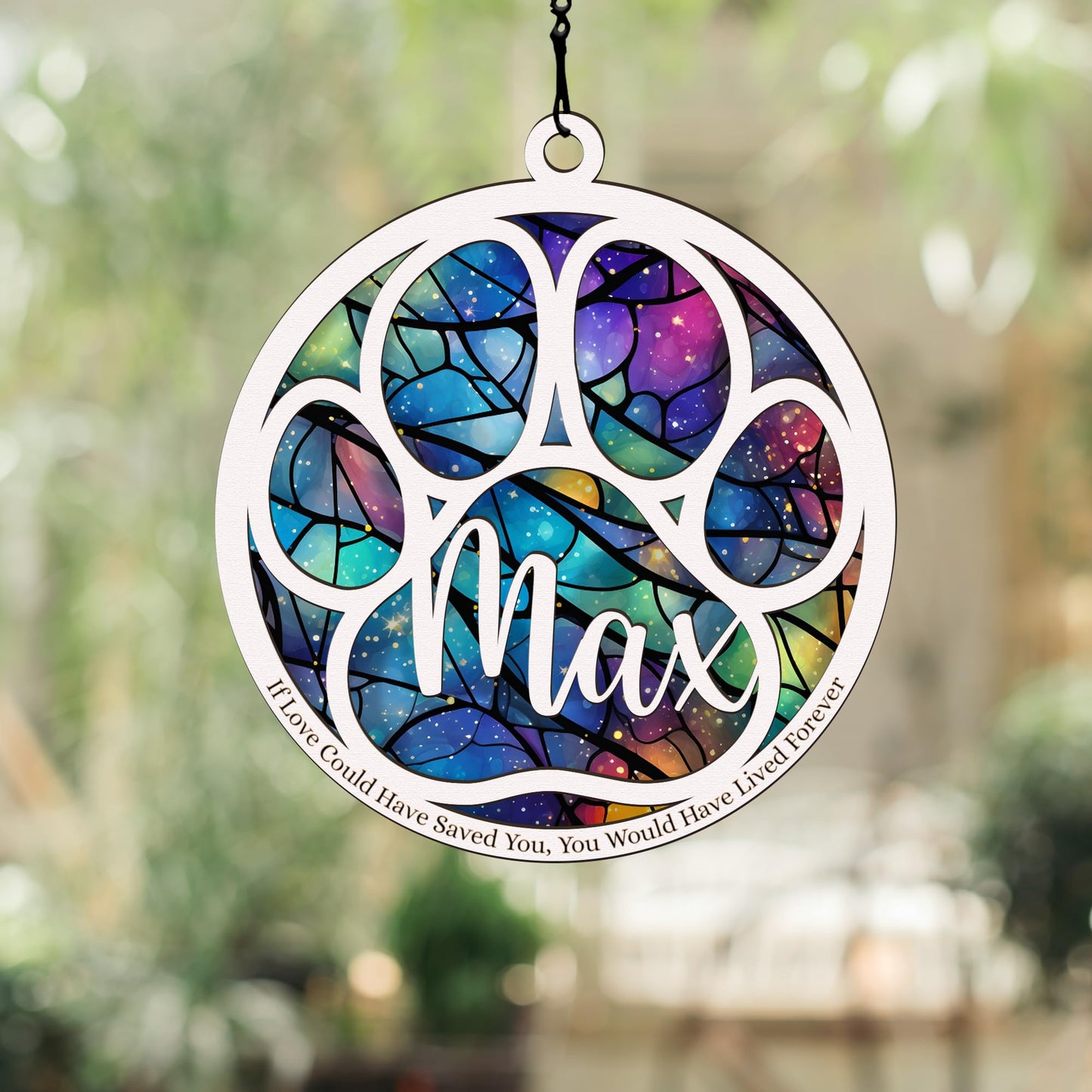 Pet Memorial Suncatcher, Personalized Pet Memorial Suncatcher with Custom Dog Breed and Name, Loss Of Dog Sympathy Gift, Dog Remembrance Gift, Pet Memorial Ornament SC69 (SC66)