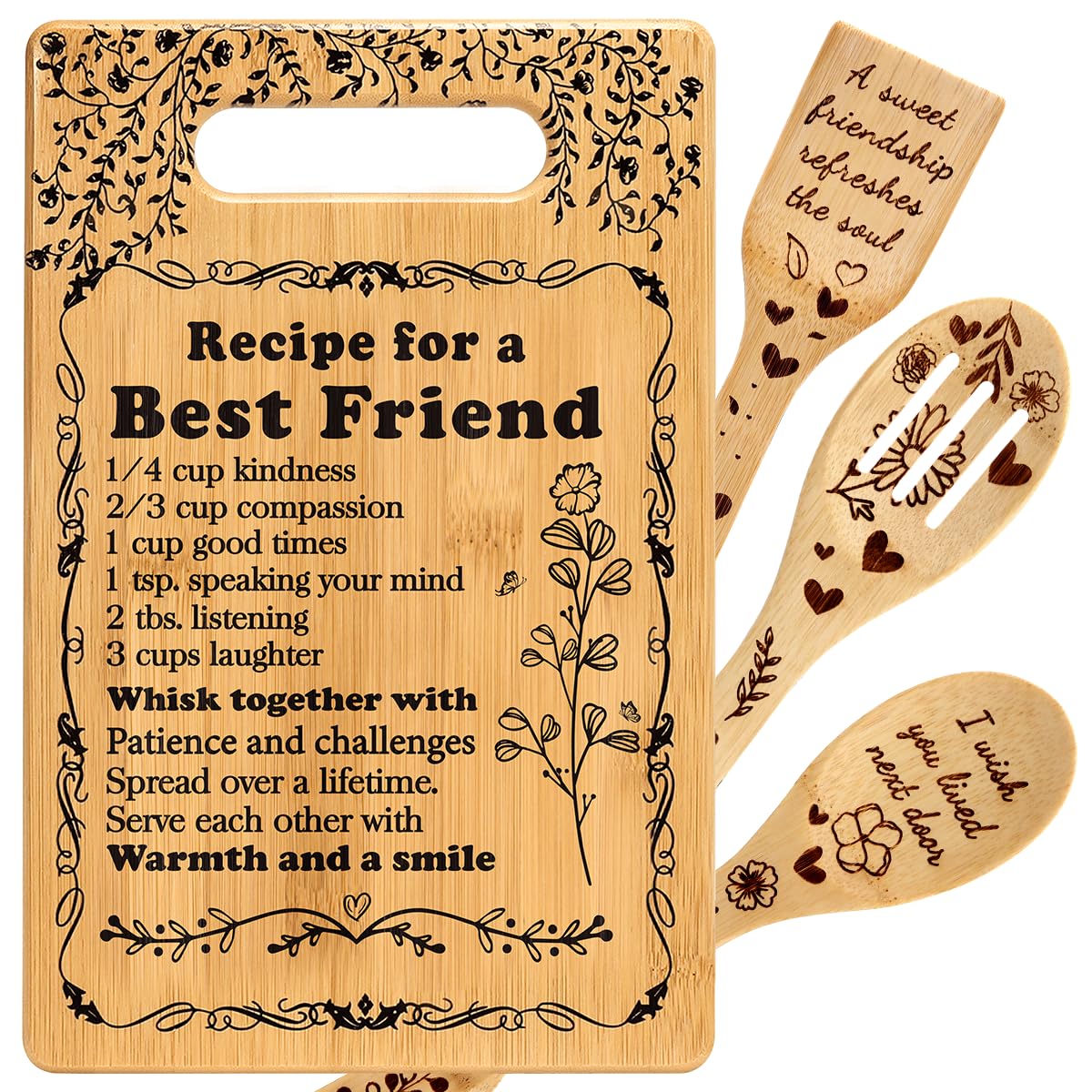 Birthday Friendship Gifts for Women Friends Cutting Board Christmas Gifts Ideas for BFF Bestie Soul Sister Bestie Gifts for Women, Friend Gifts, BFF Gifts Best Friend Kitchen Gifts Cutting Board Set