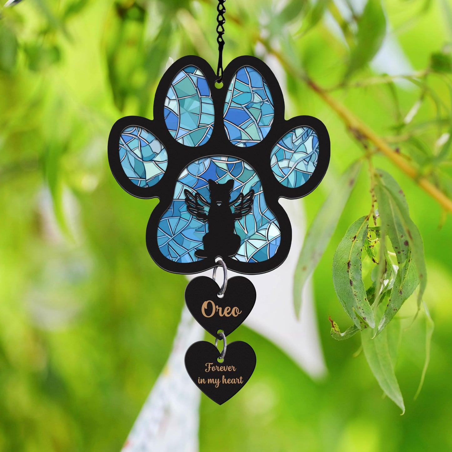 Pet Memorial Suncatcher, Personalized Pet Memorial Suncatcher with Custom Dog Breed and Name, Loss Of Dog Sympathy Gift, Dog Remembrance Gift, Pet Memorial Ornament SC69 (SC66)