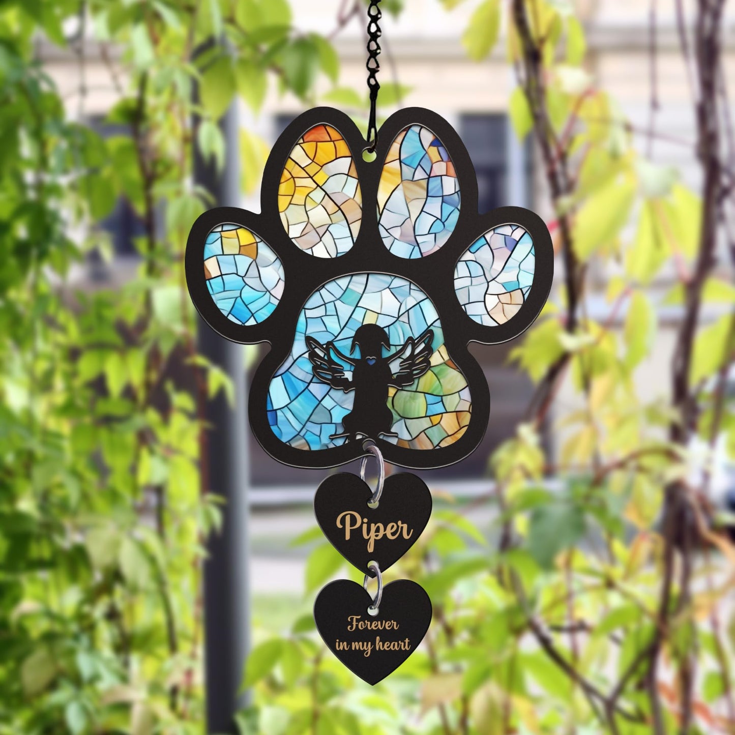 Pet Memorial Suncatcher, Personalized Pet Memorial Suncatcher with Custom Dog Breed and Name, Loss Of Dog Sympathy Gift, Dog Remembrance Gift, Pet Memorial Ornament SC69 (SC66)