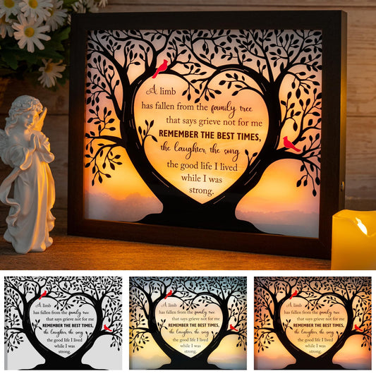 Sympathy Gift LED Memorial Shadow Box Memorial Gifts for Loss of Loved One Mother Mom Dad Father, in Memory of Loved One Gifts