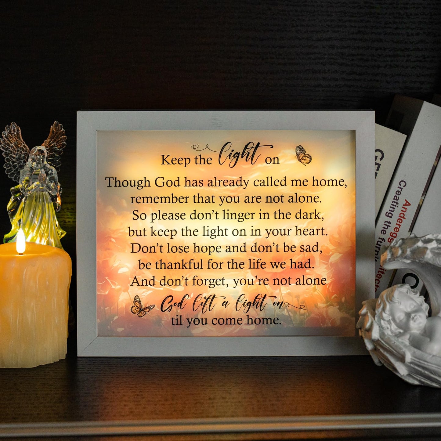 Sympathy Gift LED Memorial Shadow Box Memorial Gifts for Loss of Loved One Mother Mom Dad Father, in Memory of Loved One Gifts