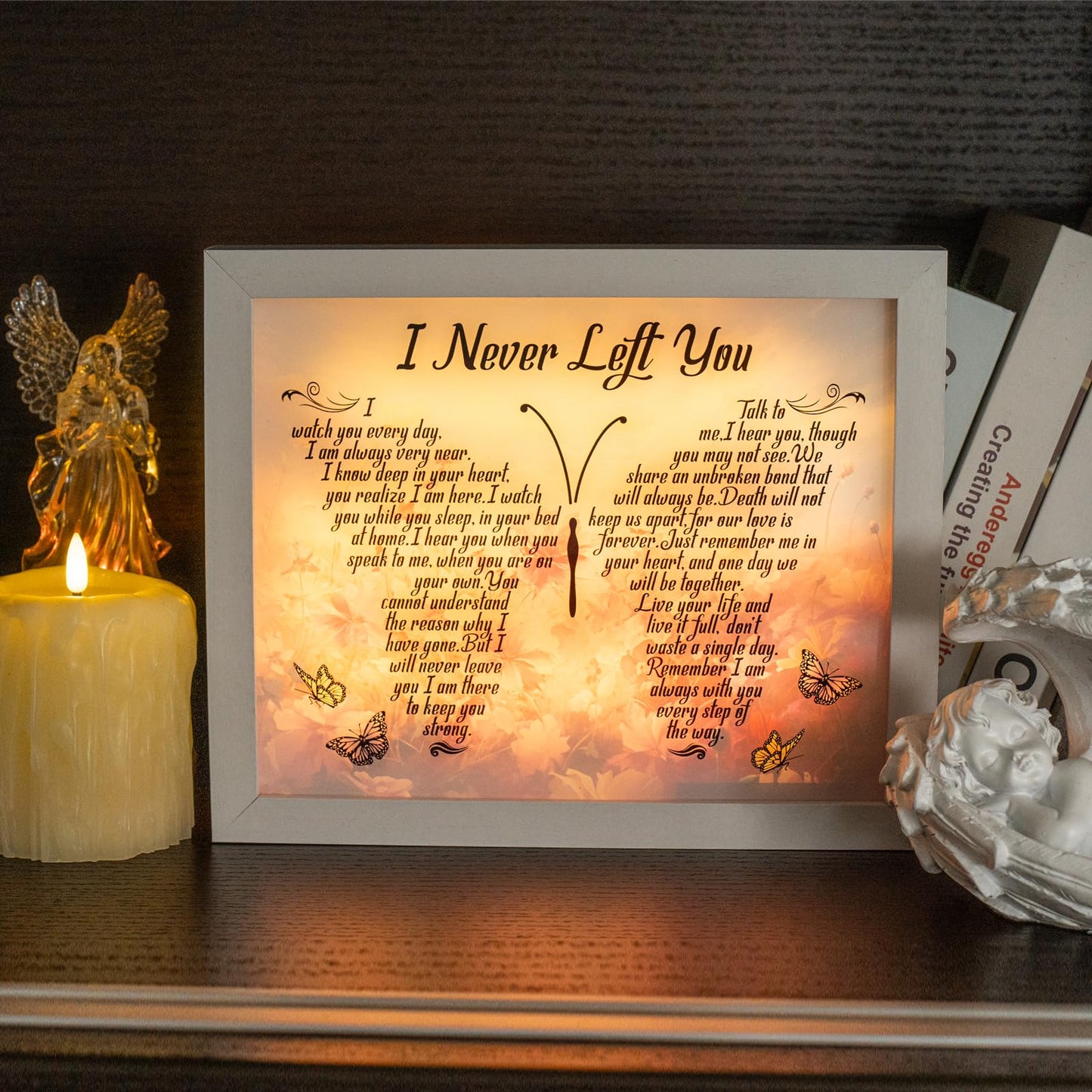 Sympathy Gift LED Memorial Shadow Box Memorial Gifts for Loss of Loved One Mother Mom Dad Father, in Memory of Loved One Gifts