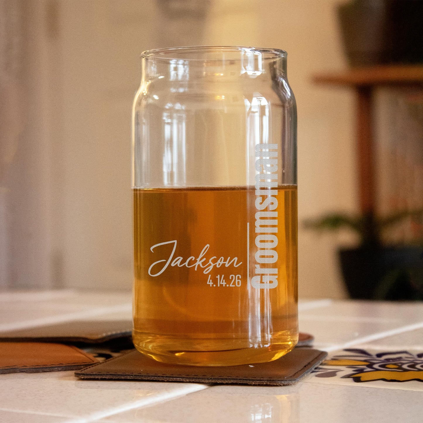 Groomsman Design Glasses - Personalized Engraved Beer Glass, Whiskey Glass, Beer Mug, Groomsmen Gift, Custom Best Man Gift, Groomsmen Glass, Wedding Party Gifts (Whiskey Glass, Victory)