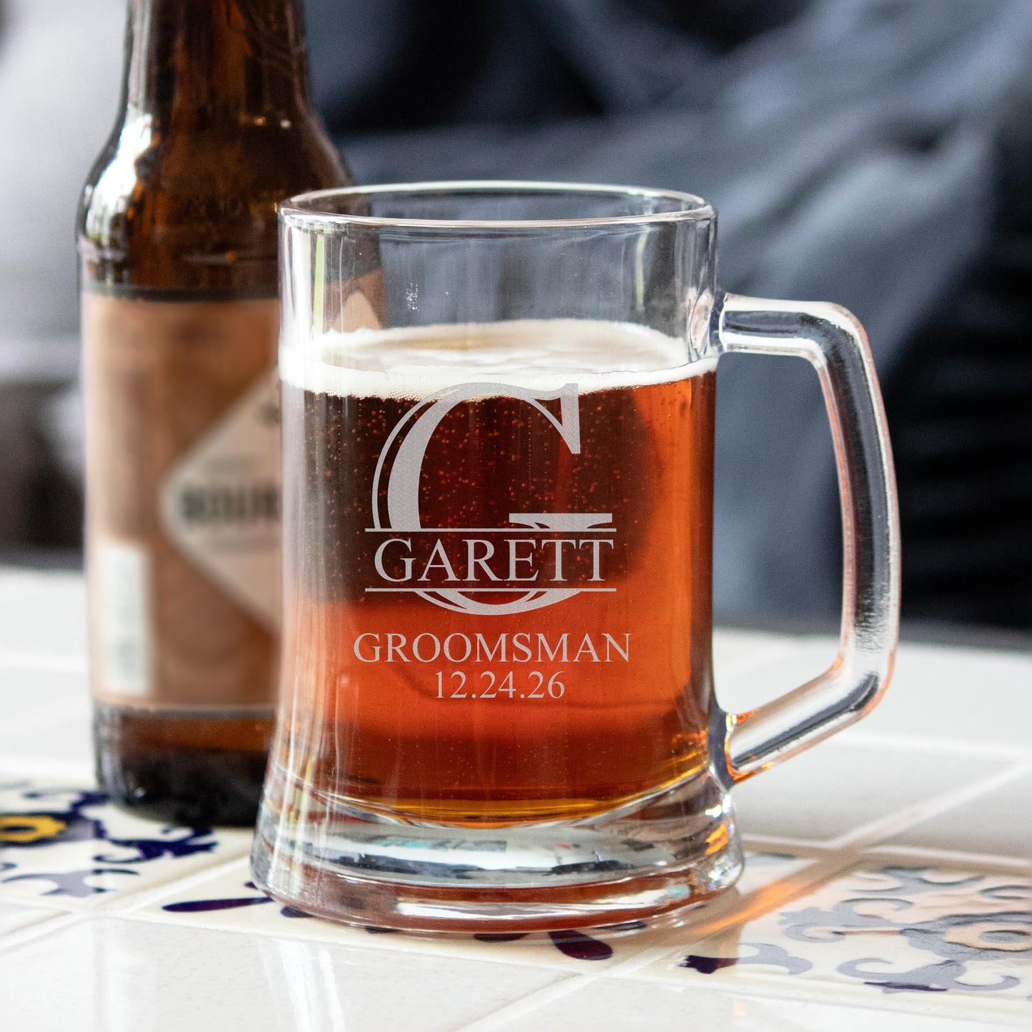 Groomsman Design Glasses - Personalized Engraved Beer Glass, Whiskey Glass, Beer Mug, Groomsmen Gift, Custom Best Man Gift, Groomsmen Glass, Wedding Party Gifts (Whiskey Glass, Victory)