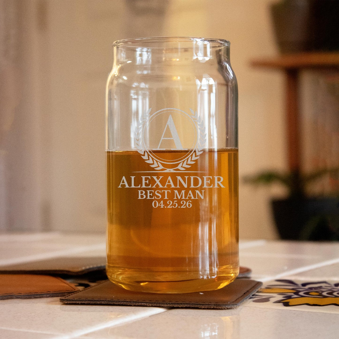 Groomsman Design Glasses - Personalized Engraved Beer Glass, Whiskey Glass, Beer Mug, Groomsmen Gift, Custom Best Man Gift, Groomsmen Glass, Wedding Party Gifts (Whiskey Glass, Victory)