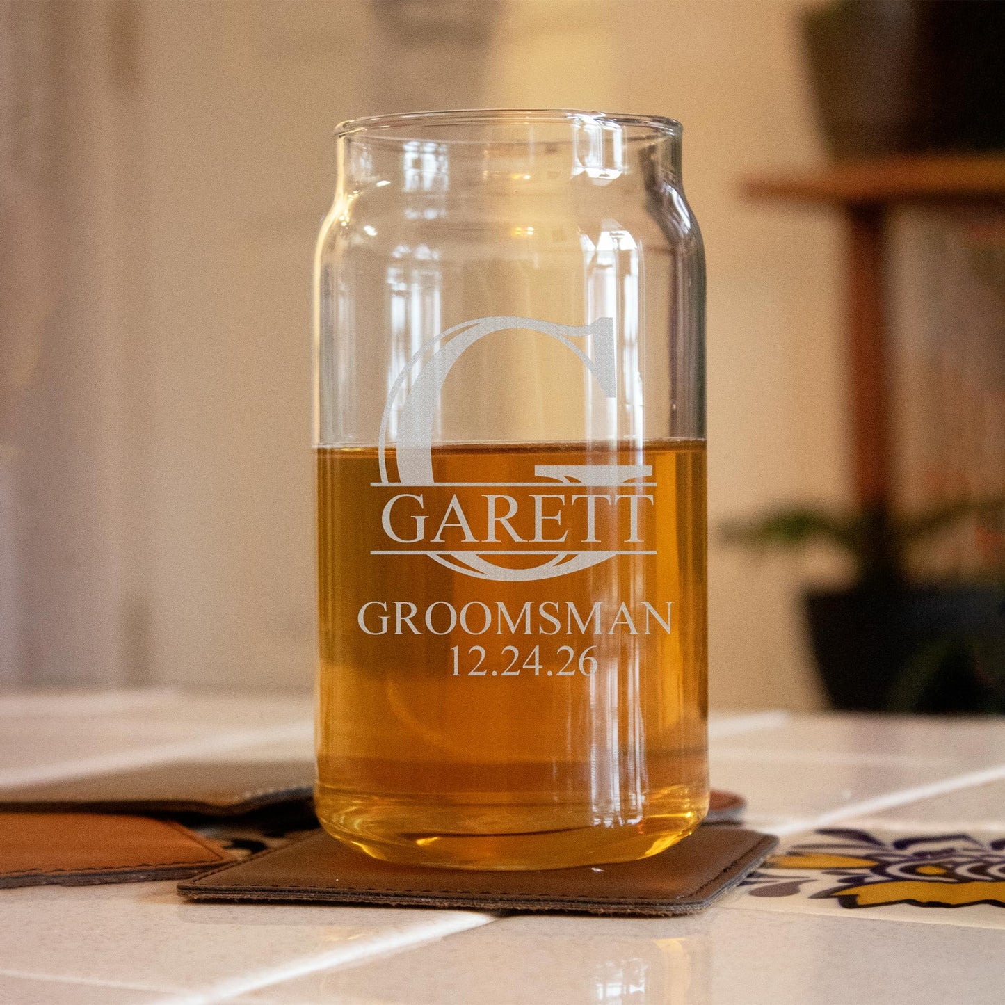 Groomsman Design Glasses - Personalized Engraved Beer Glass, Whiskey Glass, Beer Mug, Groomsmen Gift, Custom Best Man Gift, Groomsmen Glass, Wedding Party Gifts (Whiskey Glass, Victory)