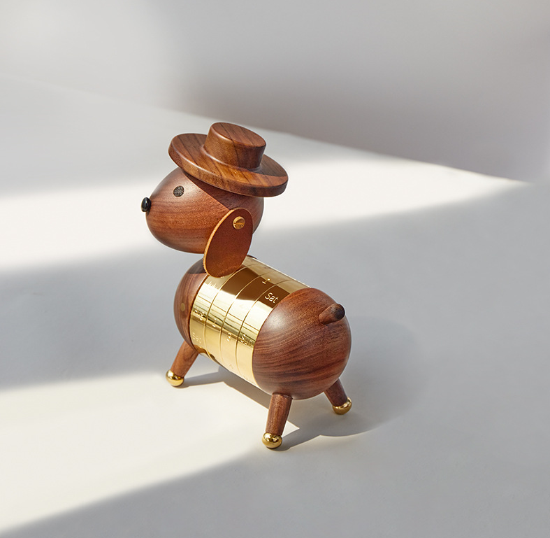 Artistic creativity gift home European decoration wooden crafts gentleman dog calendar - DigiVirt