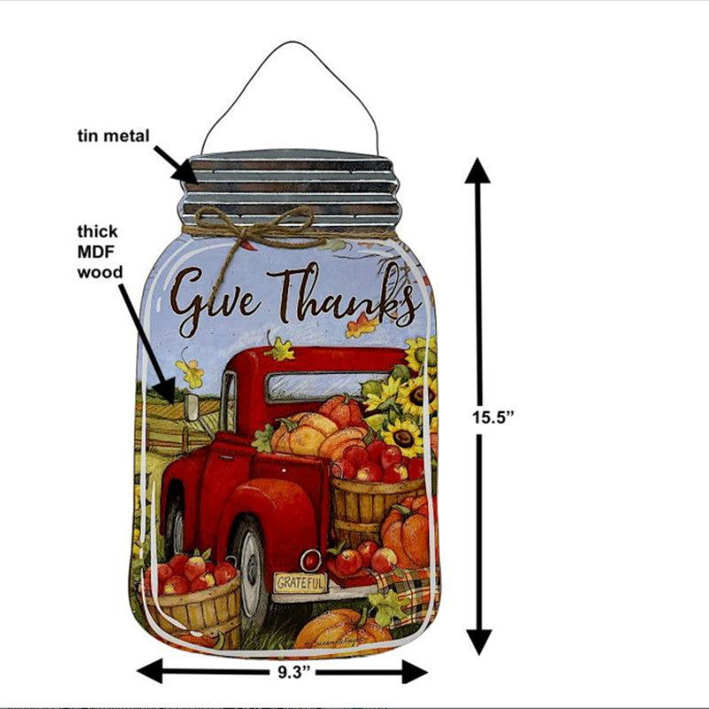 Autumn Thanksgiving Blessing Mason Bottle Wooden Pendant Filling Shape Table Frame Decoration Autumn Harvest Festival Wooden Crafts Listing - DigiVirt