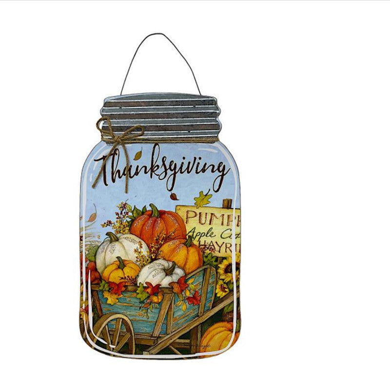 Autumn Thanksgiving Blessing Mason Bottle Wooden Pendant Filling Shape Table Frame Decoration Autumn Harvest Festival Wooden Crafts Listing - DigiVirt