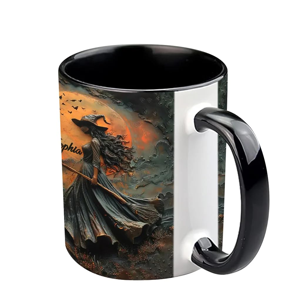 Beautiful Witch Personalized Witch Accent Mug Custom Witch Mug Halloween Mugs Personalized Witch Coffee Mug Personalized Witch Mug Spooky Halloween Gifts For Women Girls Family Friends (3) - DigiVirt