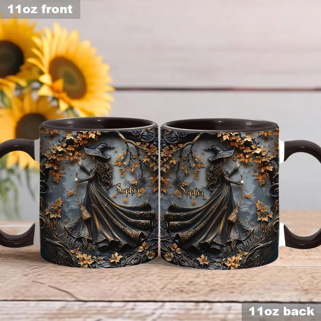 Beautiful Witch Personalized Witch Accent Mug Custom Witch Mug Halloween Mugs Personalized Witch Coffee Mug Personalized Witch Mug Spooky Halloween Gifts For Women Girls Family Friends (3) - DigiVirt