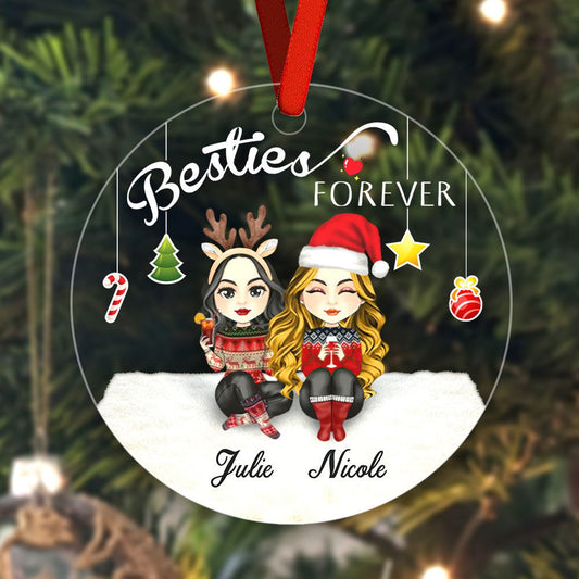 Besties Forever Custom Engraved Ornaments Christmas Tree Decoration Gifts for Firends - DigiVirt