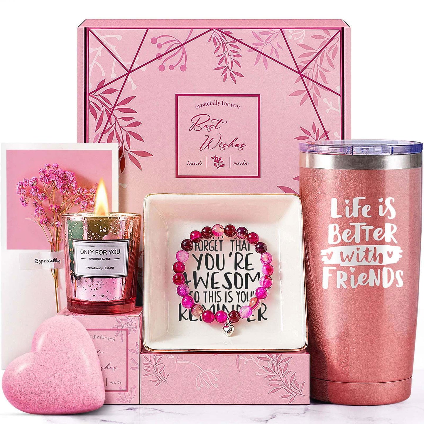 Birthday Gifts For Women, Happy Birthday Gift Basket Tumbler Relaxation Gifts For Women, Mom, Best Friend, Sister Gifts, Christmas Mothers Day Gifts, Personalized Gifts For Women Who Have Everything - DigiVirt
