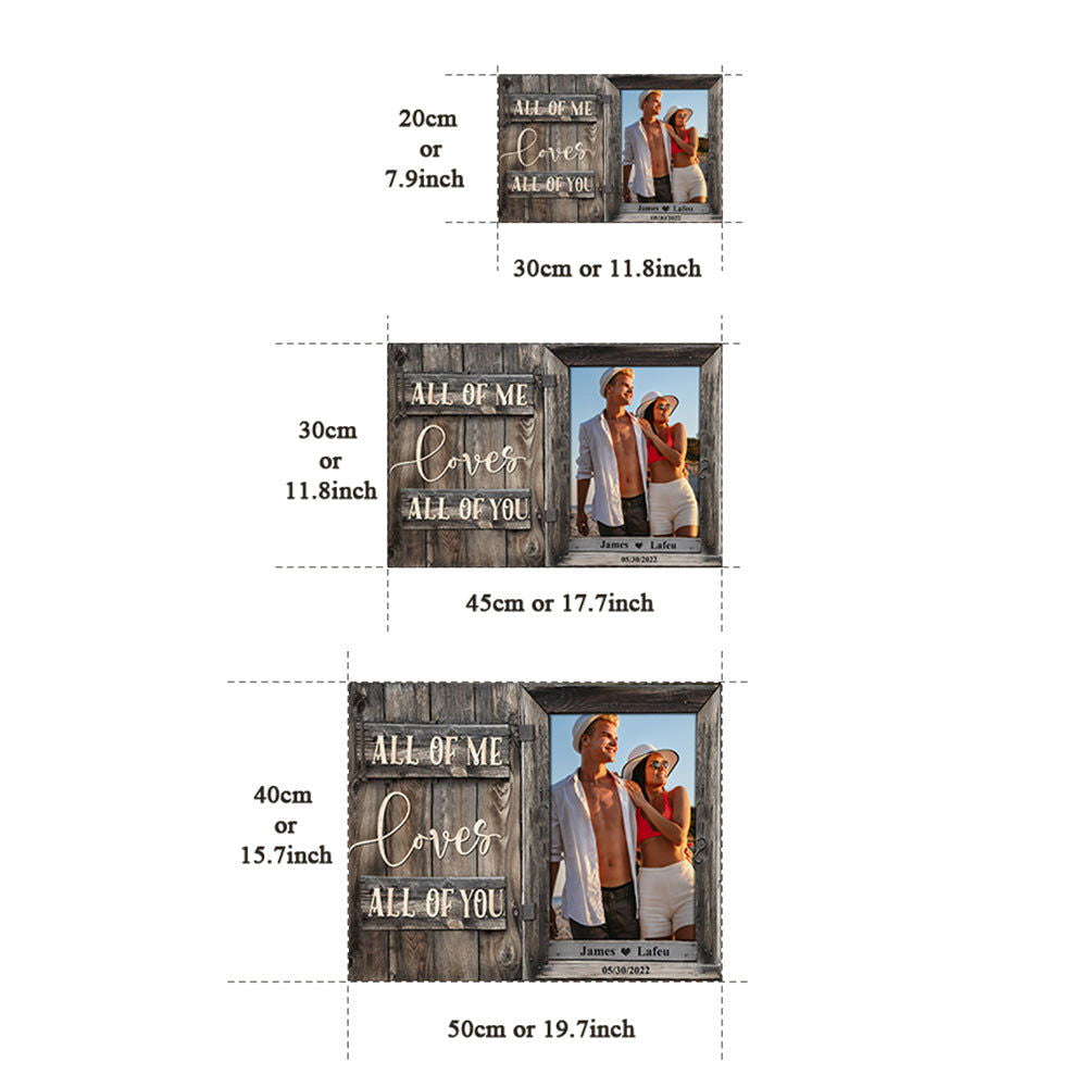 Birthday Gifts for Her Custom Photo Printed Canvas Wall Decor All of Me Loves All of You - DigiVirt