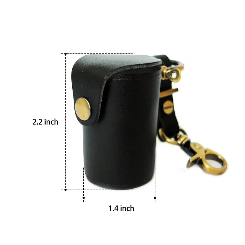 Black Digital Camera Accessories Camera PU Leather Film Bottle Case Film Storage Holster Key Chain - DigiVirt
