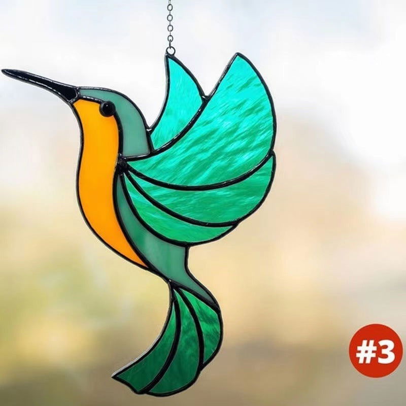 Blue  Hummingbird Hand Metal Alloy Glass Pendant - DigiVirt