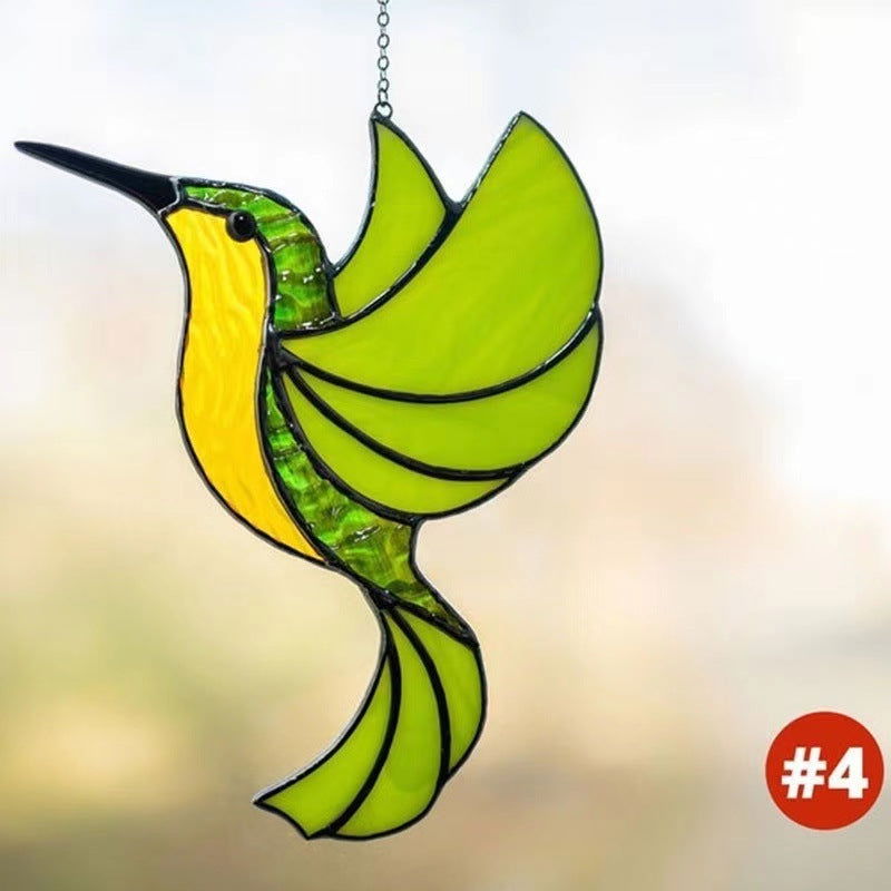Blue  Hummingbird Hand Metal Alloy Glass Pendant - DigiVirt