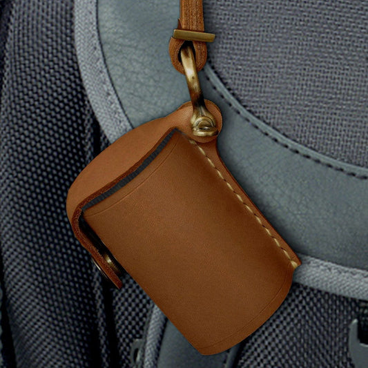 Brown Digital Camera Accessories Camera PU Leather Film Bottle Case Film Storage Holster Key Chain - DigiVirt