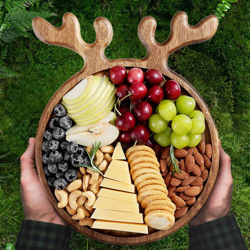 Chopping Board For Fruits Christmas Tray Wooden Fruit Plate - DigiVirt