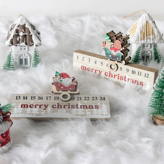 Christmas Decoration Creative Wooden Block Christmas Month Countdown Decoration Wooden Calendar Decoration - DigiVirt