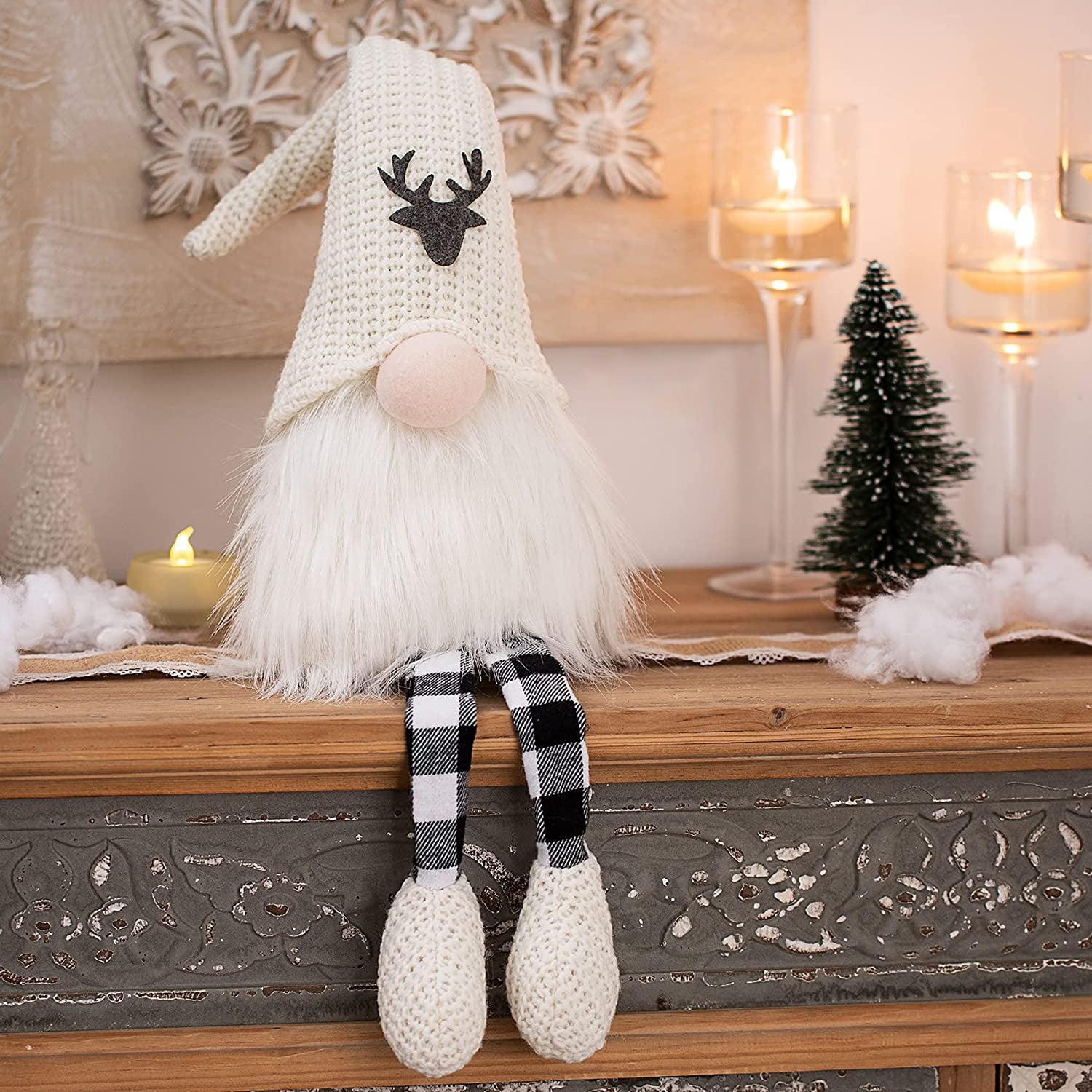 Christmas Decoration Elk Knitted Hat Plush Decoration Ornaments - DigiVirt
