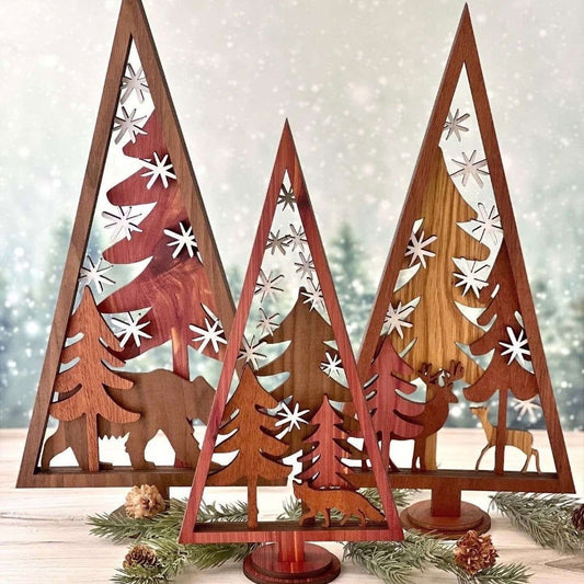 Christmas Decorations Creative Wooden Crafts Ornaments DIY Christmas Tree Home Decoration Supplies Scene Layout - DigiVirt