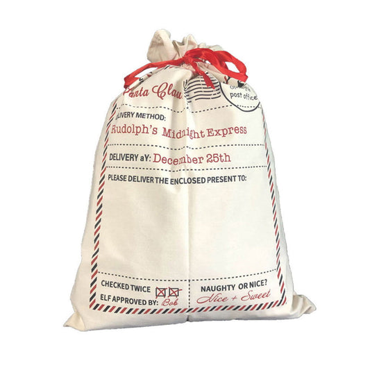 Christmas Envelope Christmas Bag Drawstring Cotton Canvas - DigiVirt