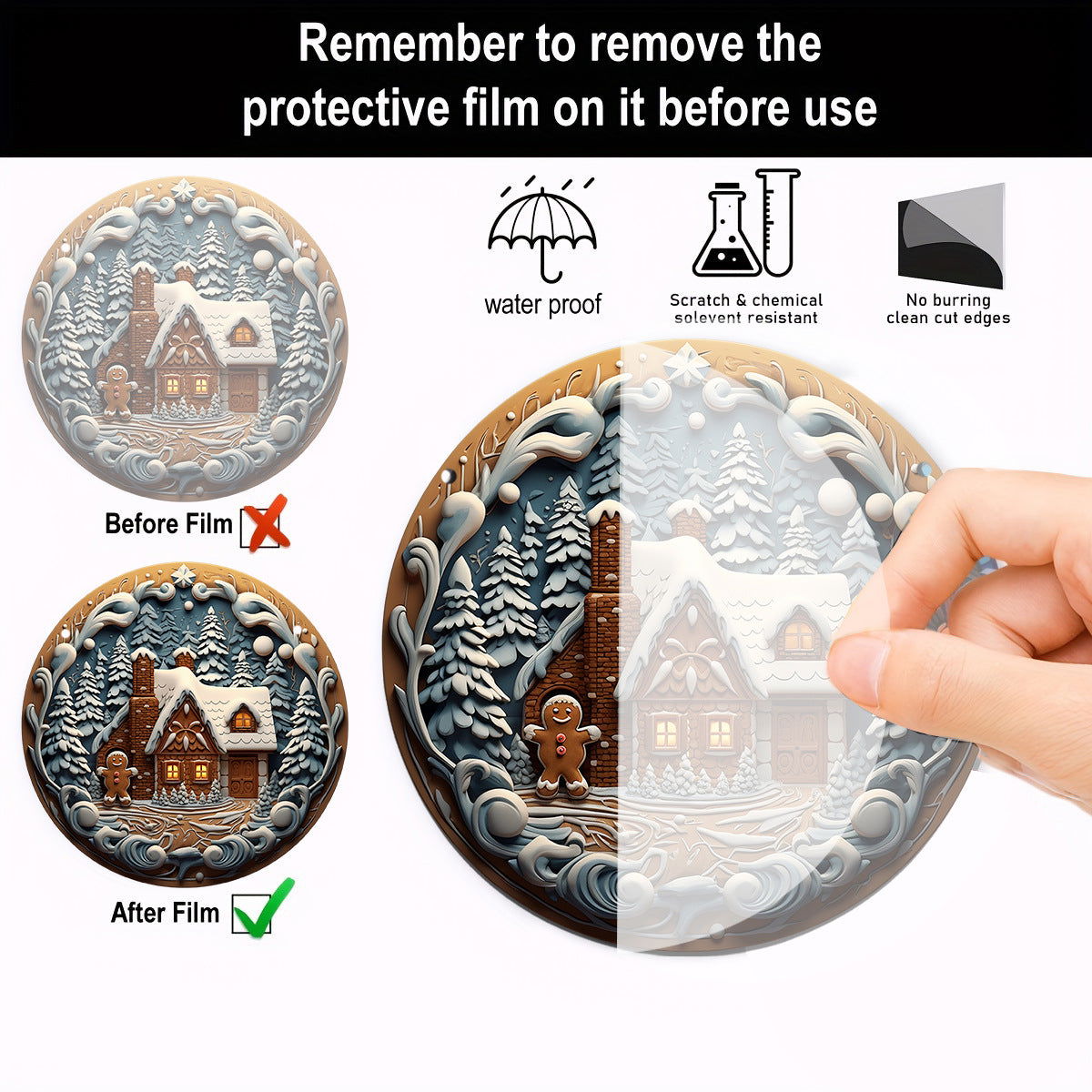 Christmas House Gingerbread Man Acrylic Decorative Pendant Party Party Activities Holiday Scene Layout - DigiVirt