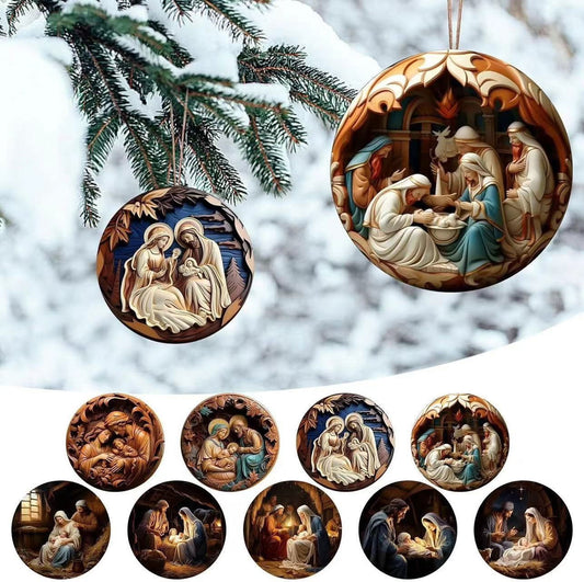 Christmas Nativity Pendant Acrylic Visual Nativity Blessing Pendant - DigiVirt