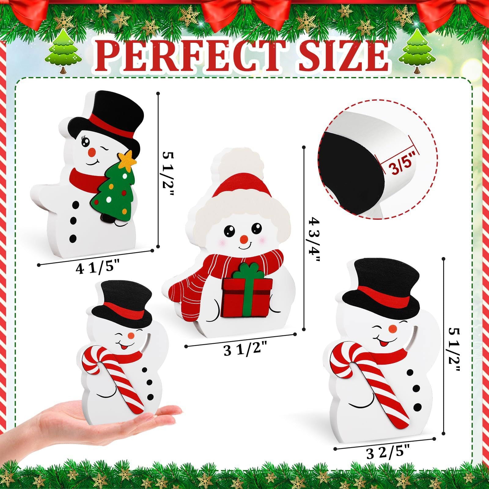 Christmas Ornaments Elderly Elk Snowman Candy Stick Decoration Wooden Ornaments Nordic Background Wall - DigiVirt